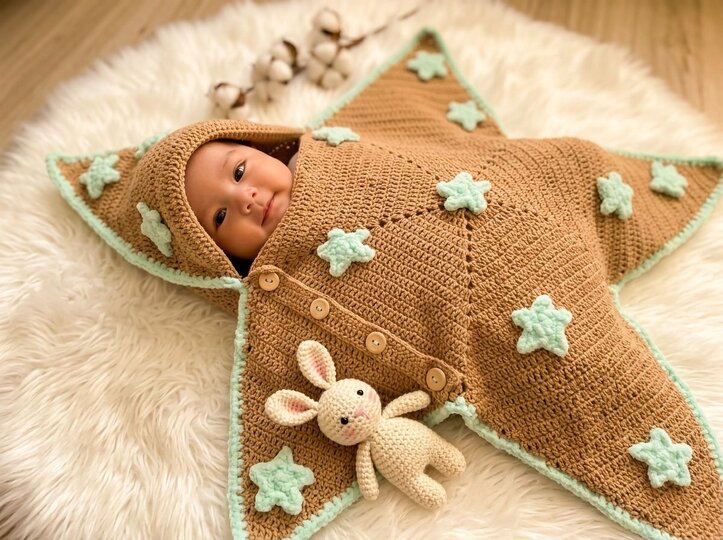 Cozy Star Baby Cocoon – Häkelanleitung