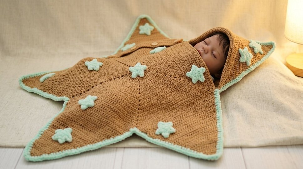 Cozy Star Baby Cocoon – Crochet Pattern