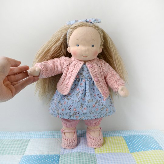 11-13’’/28-33 cm Doll Cardigan & Booties. PDF knitting pattern and tutorial