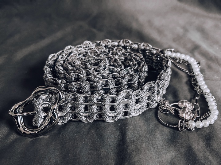 Crochet pattern silver pop tabs Y2K chain belt PDF and video