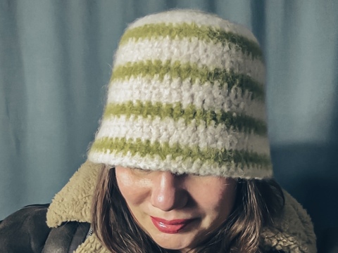 Crochet pattern felted sailor bucket hat PDF and video tutorial