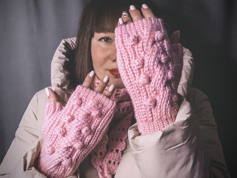 Crochet pattern women warm mitten PDF and video tutorial