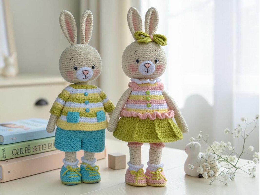 Amigurumi Hasen-Puppen Häkelanleitung – 2 Hasen in einer Anleitung
