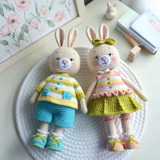 Amigurumi Bunny Dolls Crochet Pattern – 2 Rabbits in 1 Pattern