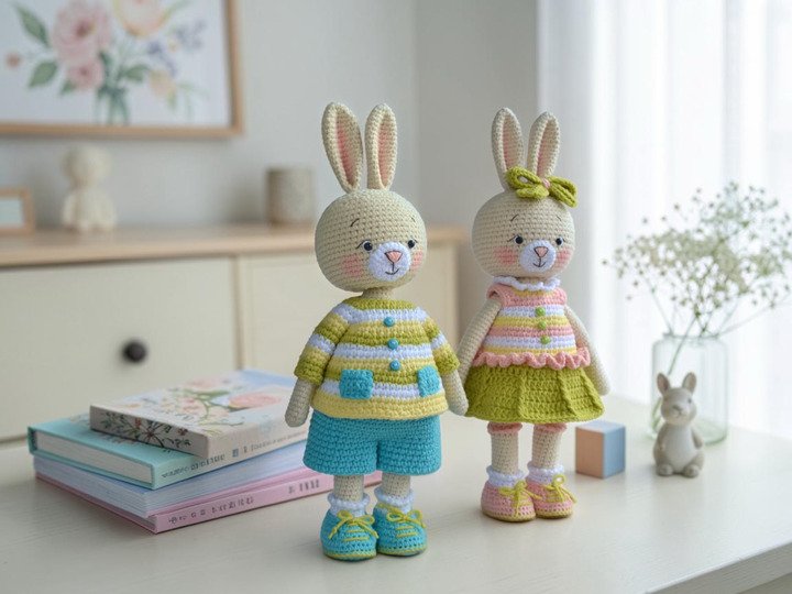 Amigurumi Hasen-Puppen Häkelanleitung – 2 Hasen in einer Anleitung