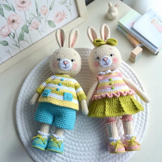 Amigurumi Hasen-Puppen Häkelanleitung – 2 Hasen in einer Anleitung