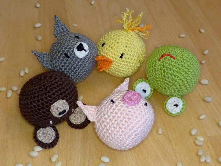Crochet pattern animal juggling balls
