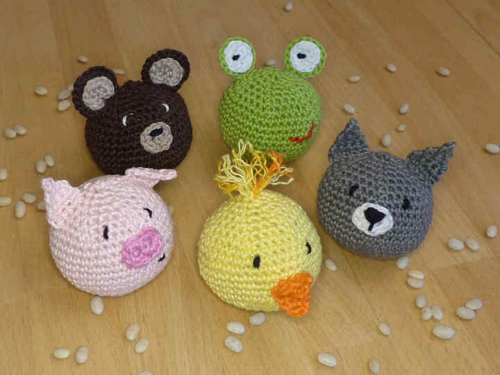 Crochet pattern animal juggling balls