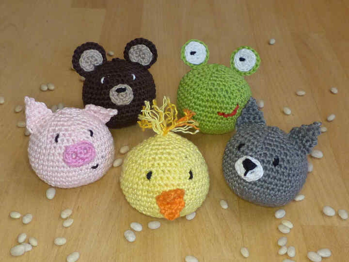 Crochet pattern animal juggling balls