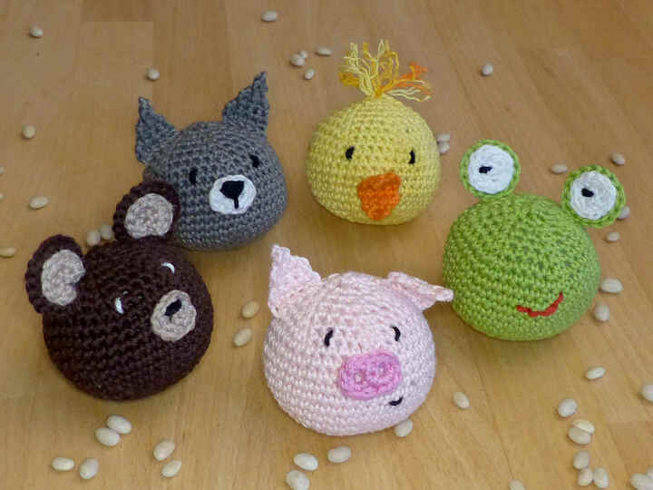 Crochet pattern animal juggling balls