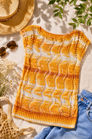 Strickanleitung für Sommertop | luftiges Lochmuster | Stricktop TONDO #4
