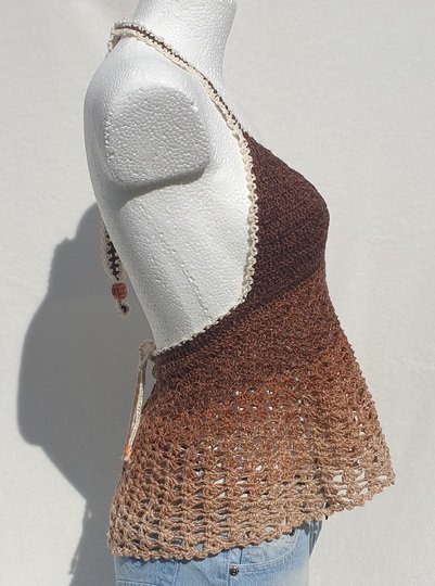Häkelanleitung Boho-Bralette: Reversibles Wendetop mit A-Linien-Schößchen