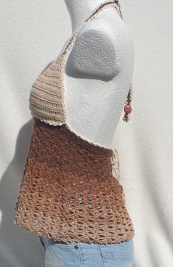 Häkelanleitung Boho-Bralette: Reversibles Wendetop mit A-Linien-Schößchen