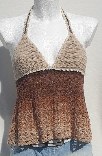 Häkelanleitung Boho-Bralette: Reversibles Wendetop mit A-Linien-Schößchen