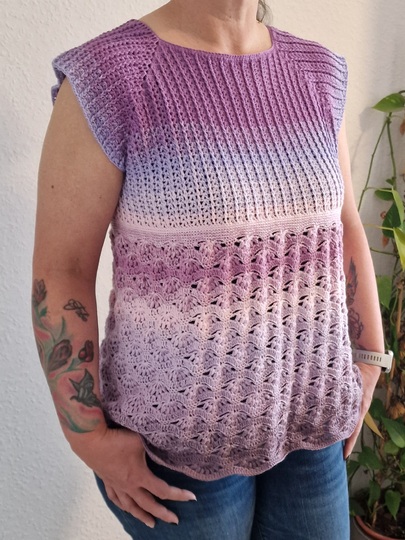 Häkelanleitung für das Tunika-Shirt "Summer Wave"