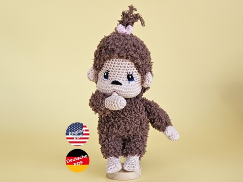 Häkelanleitung Coco das kleine Äffchen – flauschiges Amigurumi PDF