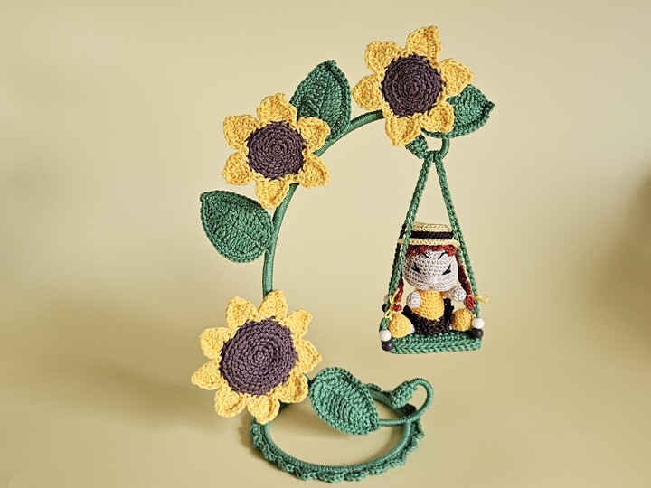 Häkelanleitung Sonja Sonnenblume Blumenkind mit Schaukel PDF