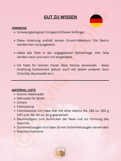 Häkelanleitung Hase Big Bobby - XL Größe - Schlenkerhase - Anfängergeeignet
