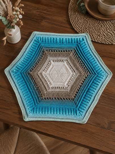 Häkelanleitung Hexagon Tischdecke  HexaLiving