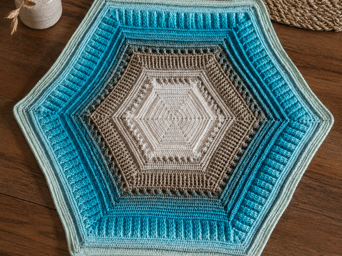 Häkelanleitung Hexagon Tischdecke  HexaLiving