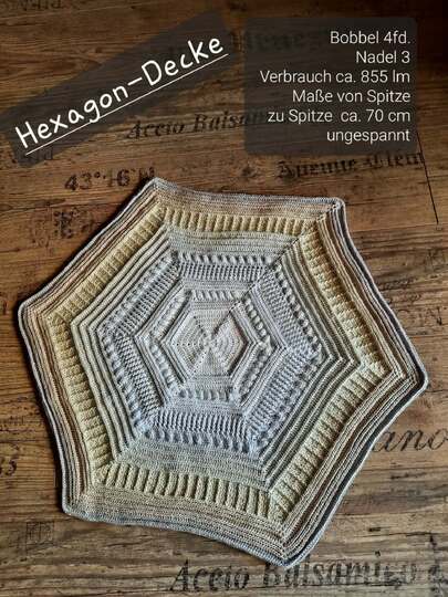 Häkelanleitung Hexagon Tischdecke  HexaLiving