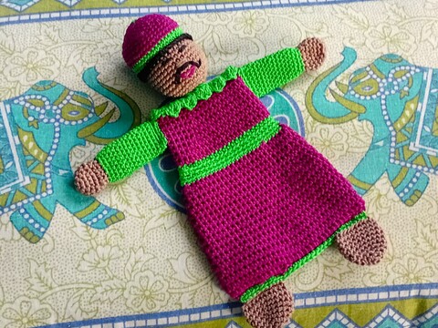 Häkelanleitung Babyspielzeug, Kuschelpuppe, Mini-Schmusetuch Maharaja