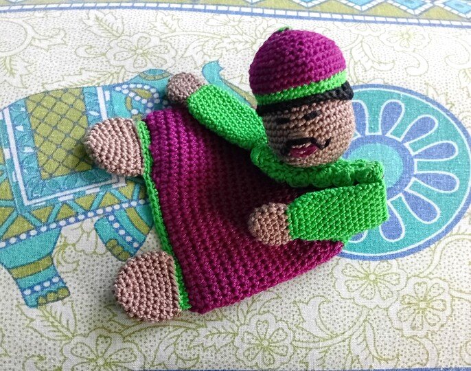Häkelanleitung Babyspielzeug, Kuschelpuppe, Mini-Schmusetuch Maharaja