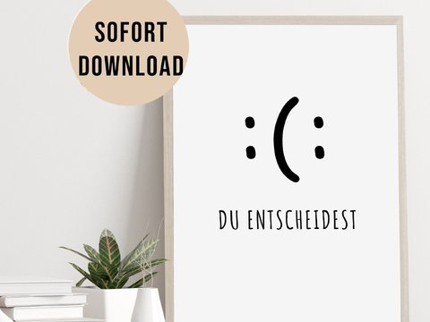 Poster Motivation "Du entscheidest" Motivationsposter digitale Datei