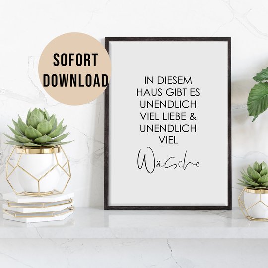 Poster UNENDLICH viel WÄSCHE Badezimmer Wandbild Download Digitale Datei