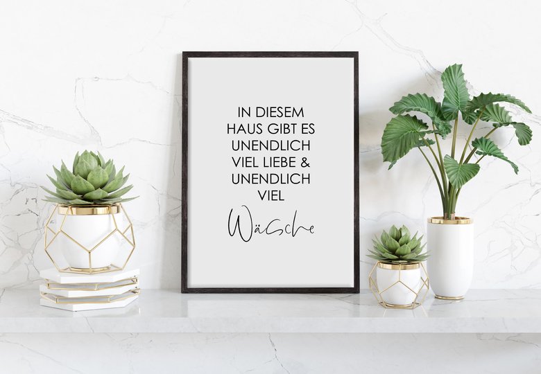 Poster UNENDLICH viel WÄSCHE Badezimmer Wandbild Download Digitale Datei