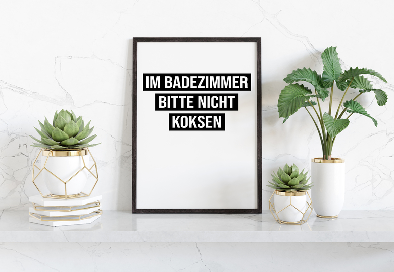 Poster NICHT KOKSEN Badezimmer Wandbild Download Digitale Datei
