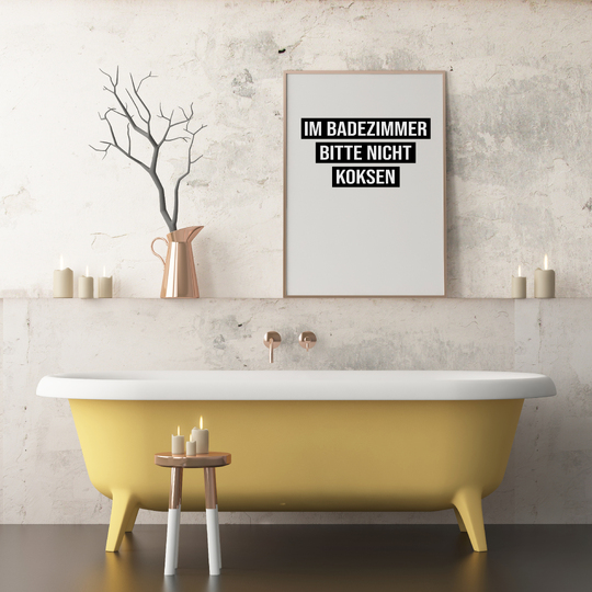 Poster NICHT KOKSEN Badezimmer Wandbild Download Digitale Datei