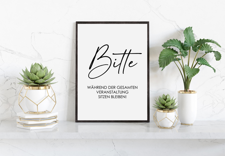 Poster BITTE SITZEN bleiben Badezimmer Wandbild Download Digitale Datei