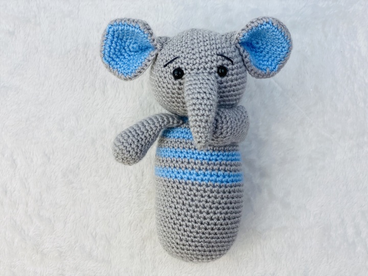 Crochet Elephant Cocoon Pattern, Amigurumi Elephant Plush Toy