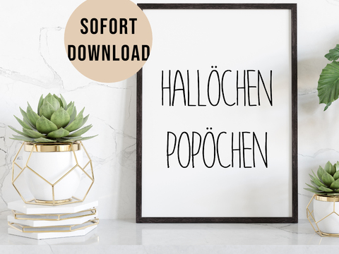 Poster HALLÖCHEN POPÖCHEN Badezimmer Wandbild Download Digitale Datei