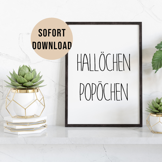 Poster HALLÖCHEN POPÖCHEN Badezimmer Wandbild Download Digitale Datei