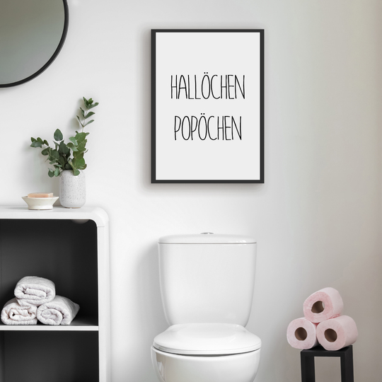 Poster HALLÖCHEN POPÖCHEN Badezimmer Wandbild Download Digitale Datei