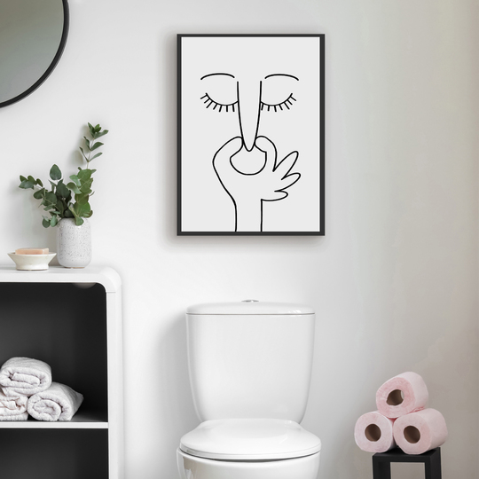 Poster NASE ZUHALTEN Badezimmer Wandbild Download Digitale Datei