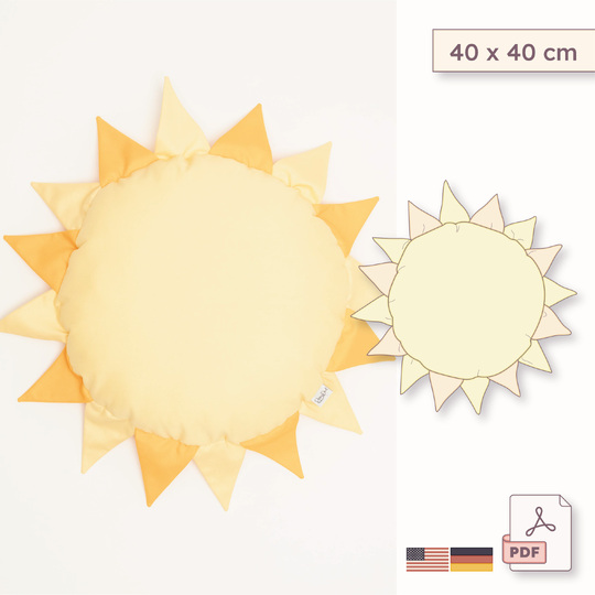 Sun Pillow Sewing Pattern - 40 x 40 cm