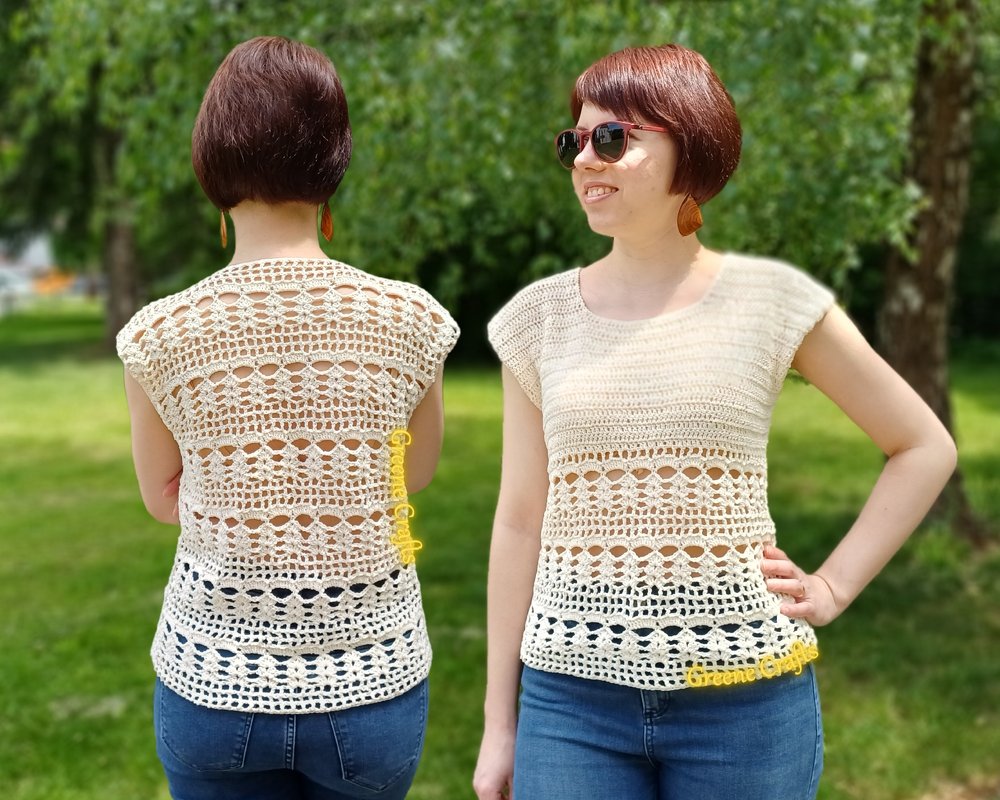 Crochet Pattern: "Summer Breeze" Lace Top, Women's Tank Top, Sizes XS-3XL - Image 4