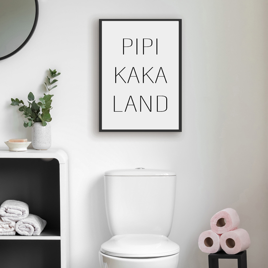 Poster Toilette PIPIKAKALAND Badezimmer Wandbild Download Digitale Datei