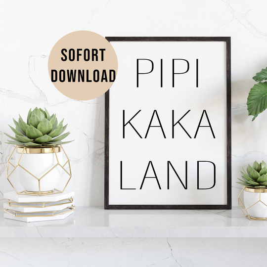 Poster Toilette PIPIKAKALAND Badezimmer Wandbild Download Digitale Datei
