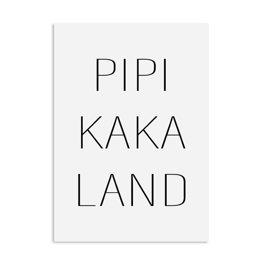 Poster Toilette PIPIKAKALAND Badezimmer Wandbild Download Digitale Datei
