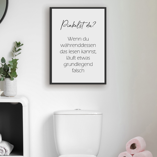 Poster PINKELST DU? Badezimmer Wandbild Download Digitale Datei