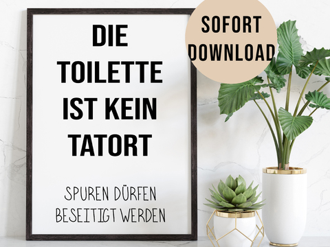 Poster TATORT Toilette Badezimmer Wandbild Download Digitale Datei