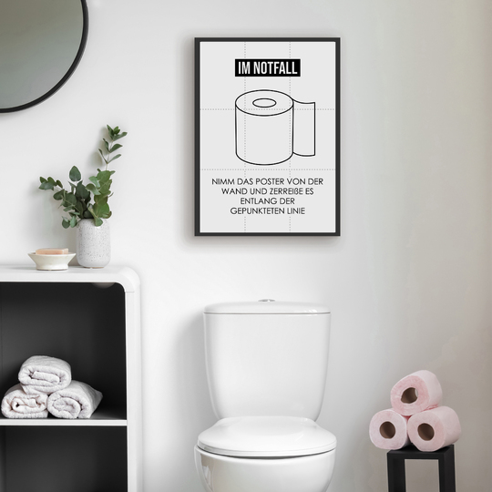 Poster NOTFALL Toilette Badezimmer Wandbild Download Digitale Datei
