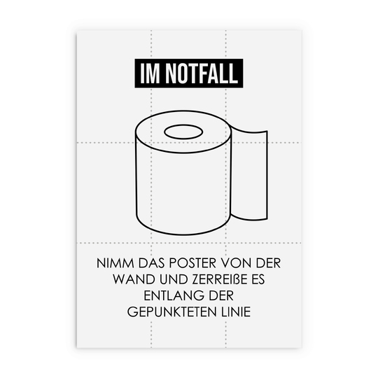 Poster NOTFALL Toilette Badezimmer Wandbild Download Digitale Datei