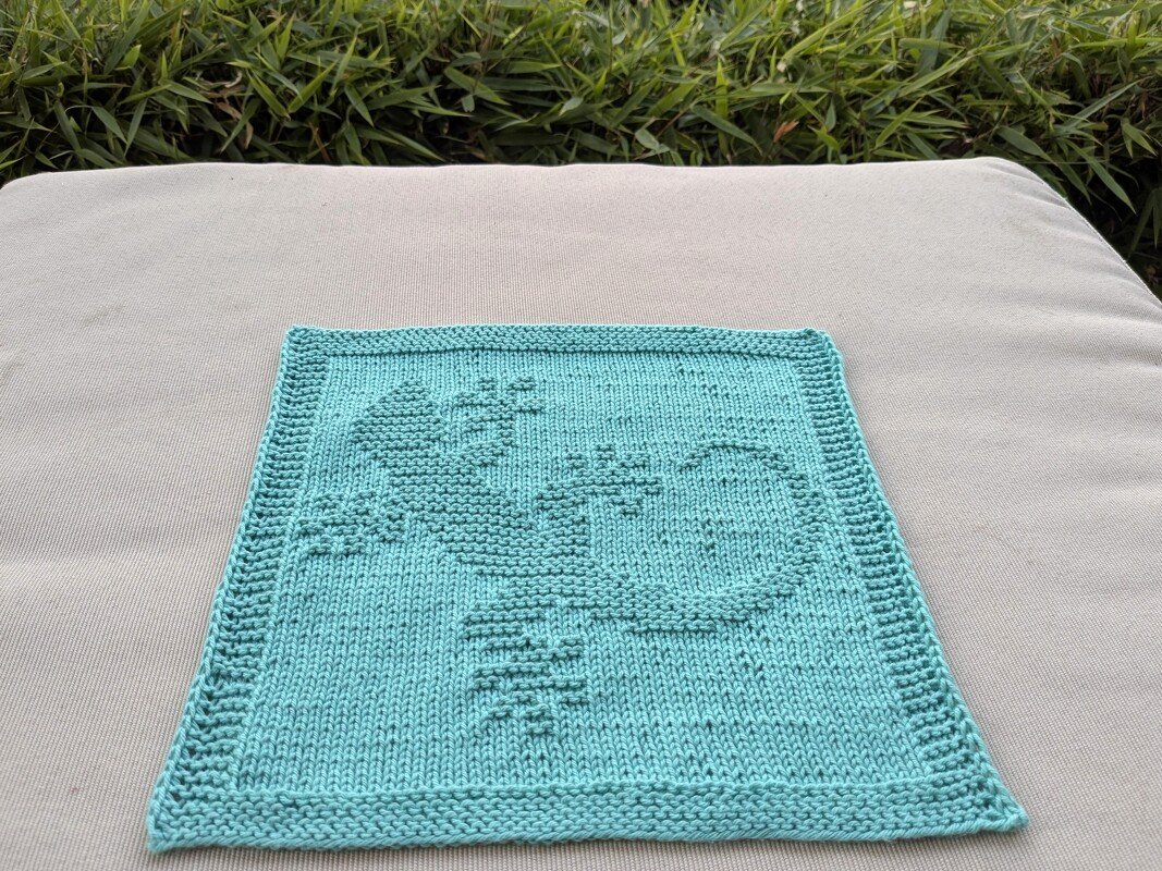 Strickanleitung Spültuch / Waschlappen "Kleiner Gecko" - ganz einfach - Bild 3