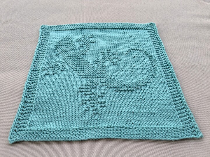 Strickanleitung Spültuch / Waschlappen "Kleiner Gecko" - ganz einfach