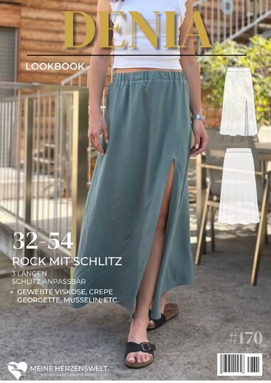 Rock mit Schlitz für Damen – Schnittmuster Gr. 32-52 - Denia #170